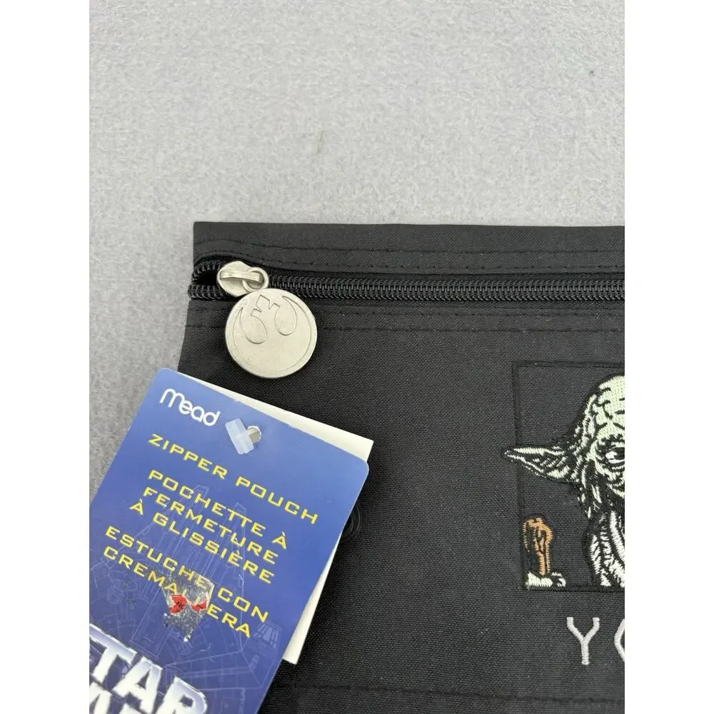 Vintage 1996 Mead Star Wars Yoda Jedi Master Zippered Pouch Pencil 10x6 Inches